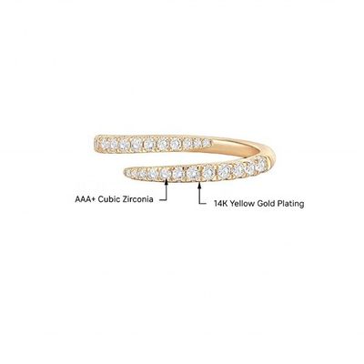 14K Goldplattiert Kubik Zirkonia Open Twist Ewigkeit Band Ring Eco Friendly