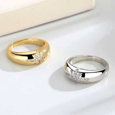 Unisex-Alibaba-Online-Shopping Goldplattierte Starburst Band Ringe in Sterling Silber 925