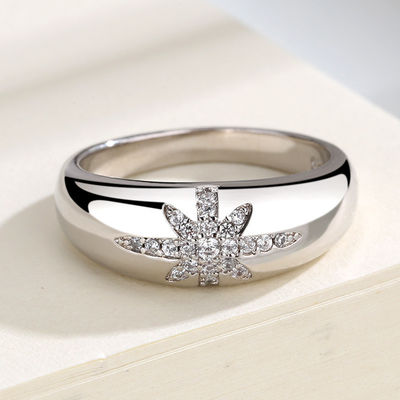 Unisex-Alibaba-Online-Shopping Goldplattierte Starburst Band Ringe in Sterling Silber 925