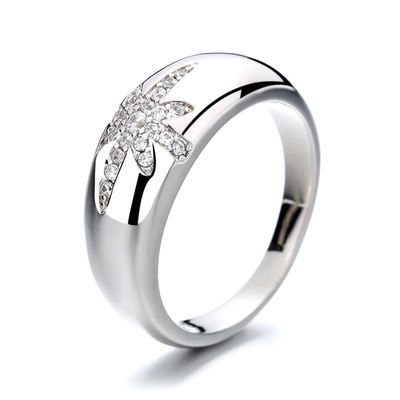 Unisex-Alibaba-Online-Shopping Goldplattierte Starburst Band Ringe in Sterling Silber 925