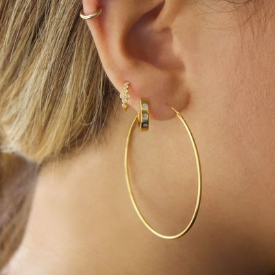 Stylische Ohrringe 14K Gold Vermeil Stern Set Diamant Umarmungsringe für mühelosen Stil