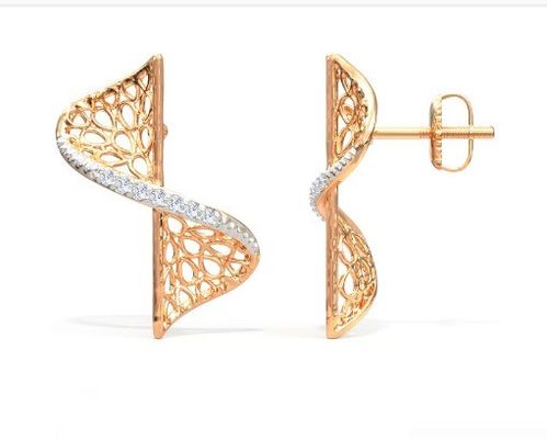 2024 Ohrring Set mit Pave Setting Technologie und Kubik Zirkonia Swerve Twist Studs