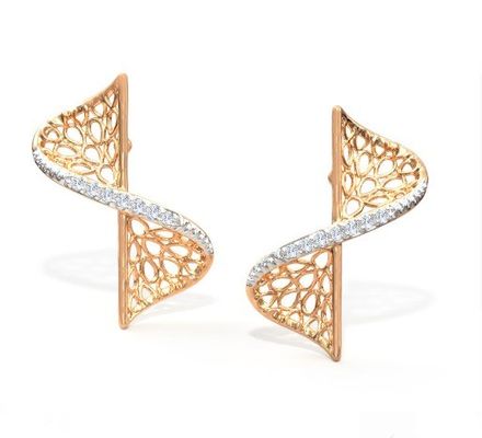 2024 Ohrring Set mit Pave Setting Technologie und Kubik Zirkonia Swerve Twist Studs