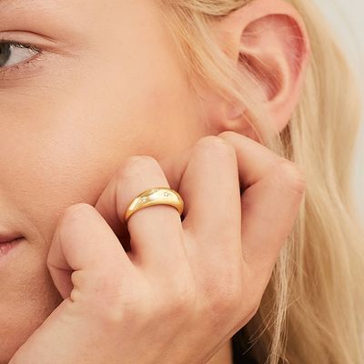 Eternity Band Ringe 18K Gold Brazilschen Schmuckstern 925 Sterling Silber Dome Damenring