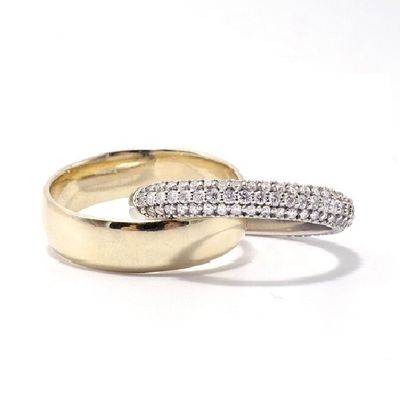 Mode Unisex Rollringe Kuppel Diamantband Breitgold Plattiert Sterling Silberringe