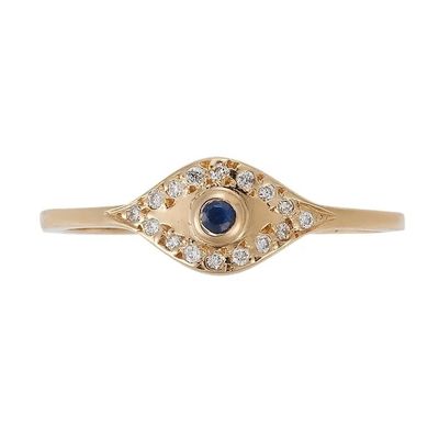 925 Sterling Silber Evil Eye Diamant Band Ring mit Silberplattierung Klassiker