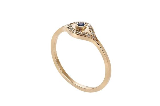 925 Sterling Silber Evil Eye Diamant Band Ring mit Silberplattierung Klassiker