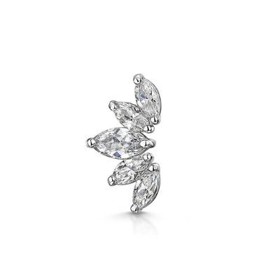 Plattierte Gold Rhodium Stud Ohrringe Weiß CZ für Frauen Alltagsbekleidung