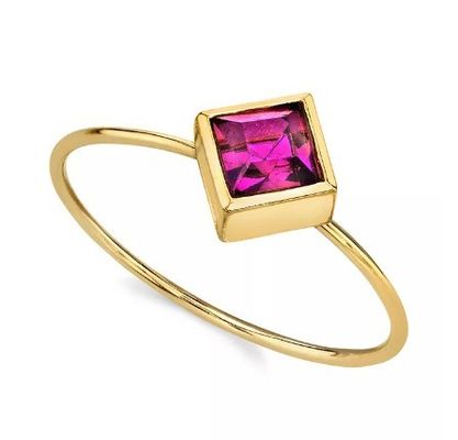 14K Gold-Dipped Cubic Zirkonia Kristall Ring OEM Strassring