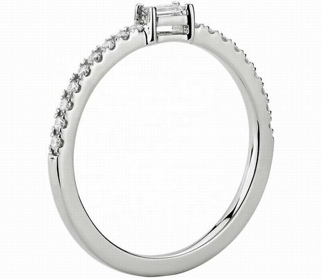Feine Schmuckstücke 925 Sterling Silberring mit grünen oder weißen Steinen und 18K Goldplattierung