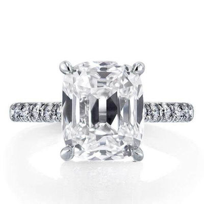 Weißer CZ 925 Sterling Silber Verlobungsring 18K Gold beschichtet Baguette Schnitt