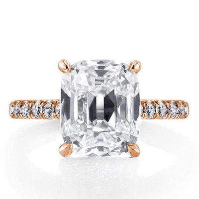 Weißer CZ 925 Sterling Silber Verlobungsring 18K Gold beschichtet Baguette Schnitt