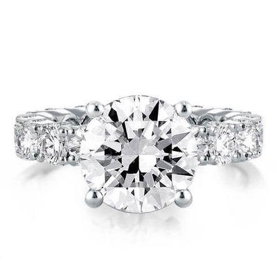 18K Gold Weiß Zirkon Ewigkeit Band 925 Sterling Silber Verlobungsringe