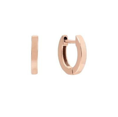 Minimalistische Trendy Huggies 925 Sterling Silber Unisex-Ohrringe mit 18K Goldbeschichtung