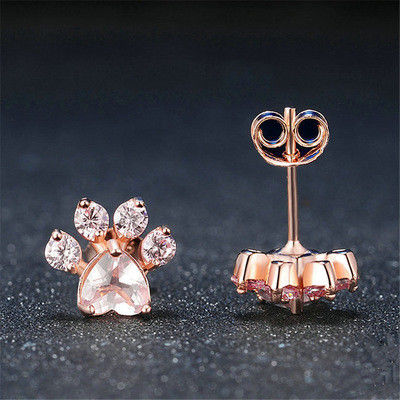 Sehr liebenswert Kindesfußabdrücke Stud Ohrringe in 925 Sterling Silber Messing