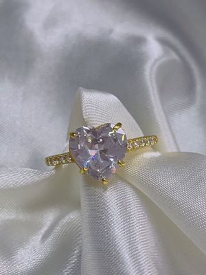 Micro Insert Inlay Technologie Herz geschnitten CZ Stein 925 Sterling Silber Verlobungsringe