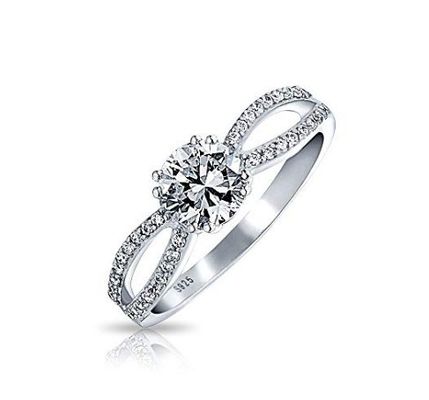 925 Sterling Silber Ring Mikron Pave Weißgold Plattiert für Frauen Hochzeit Paar Verlobung