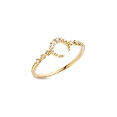Herren feiner Sterling Silber 925 Custom Moon Ring mit 14k 18k 24k Gold aus Brasilien 2022