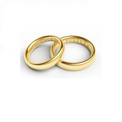 US Größe 5 Custom Design Komfort Fit Gold Plattiert Plain Silber Hochzeitsringe für keinen Stein