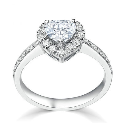 Messing Kreative Herzform Klar CZ 925 Sterling Silber Ewigkeit Band Ringe für Frauen Schmuck