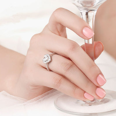 Messing Kreative Herzform Klar CZ 925 Sterling Silber Ewigkeit Band Ringe für Frauen Schmuck