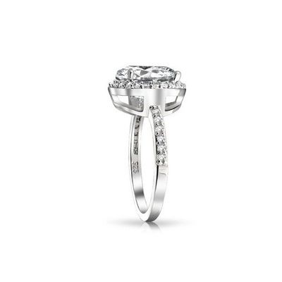 925 Sterling Silber 10mm Weiß CZ Solitär Verlobungsring mit Hauptstein Größe 10mm