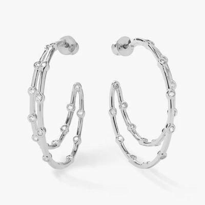 Weiße Kubische Zirkonia-Hüpfen-Ohrringe Bezel-Set Zwillings-Hüpfen-Ohrringe 18K Gold