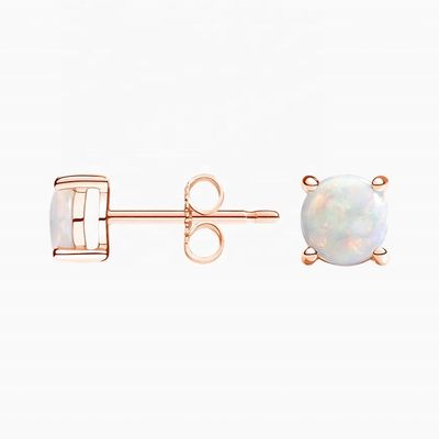 Großhandel Weißopal 925 Sterling Silber Stud Ohrringe für Damen Schmuck