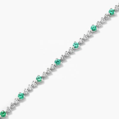 3MM Weißzirkon Rubin Tennisschmuck Rundgeschliff Sterling Silber Tennisschmuck