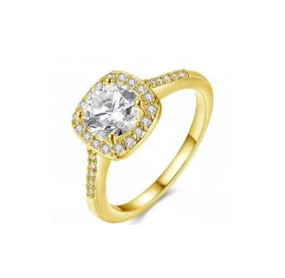 Diamant 18K Goldplattierte Ringe Größe 5 - Größe 10 Frauen Verlobungsring