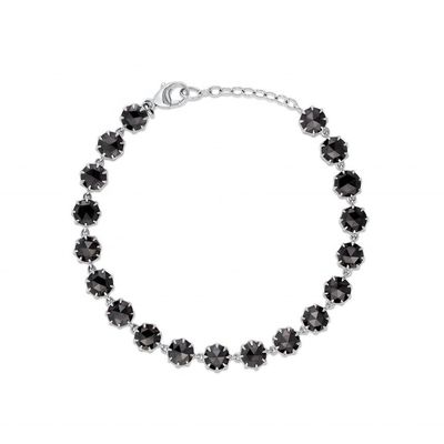 Thorn CZ Diamant Tennis Armband Rhodium Plattiert Schwarzer Edelstein Armband