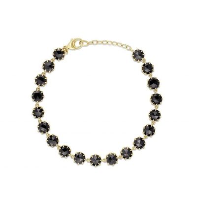 Thorn CZ Diamant Tennis Armband Rhodium Plattiert Schwarzer Edelstein Armband