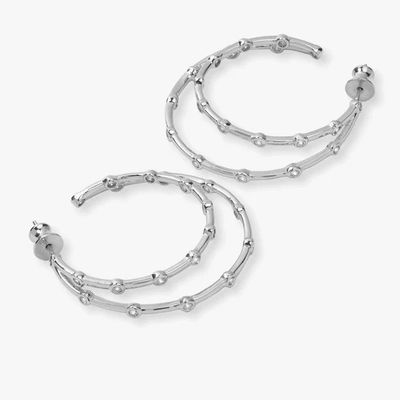 Weiße Kubische Zirkonia-Hüpfen-Ohrringe Bezel-Set Zwillings-Hüpfen-Ohrringe 18K Gold