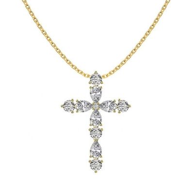 925 Sterling Silberkreuz Halskette 18k Silberkreuz und Kette Damen