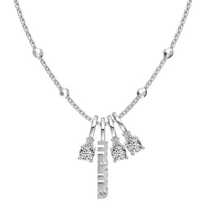 Weiß CZ 4mm 925 Silber Halskette Weibliche Zirkon Stein Halskette Luxus DIY