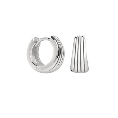 ECO 925 Sterling Silber Huggie Ohrringe Weißgold für den Jahrestag