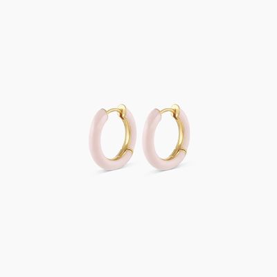 Benutzerdefiniertes Logo Chunky 18K Goldplattiert Hoop Türkis Emaille Farbe 925 Sterling Silber Huggies Ohrringe