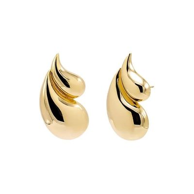 2024 Double Teardrop Fashion 18K Goldplattierte Ohrringe und Annahme des individuellen Logos