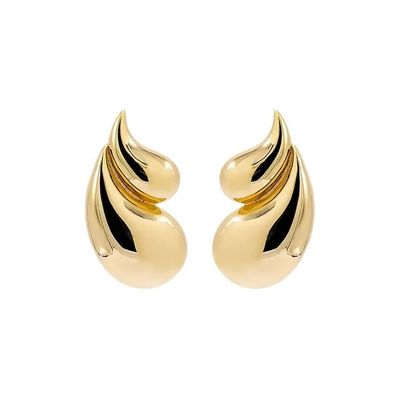 2024 Double Teardrop Fashion 18K Goldplattierte Ohrringe und Annahme des individuellen Logos