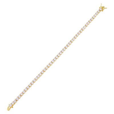 Hot Item 925 Sterling Silber Plattierung Gold 3mm Kubik Zirkonia Tennis Armband für Frauen