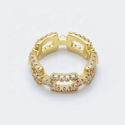 Individuelle Kettenringe Klar CZ Echtes Sterling Silber 925 Schmuck für Frauen und Männer
