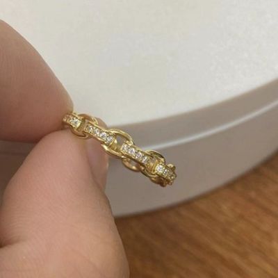 18K Gold Delikates Individual Super Fee 925 Sterling Silber Ring