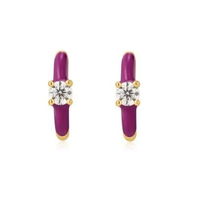 Neon Turquoise Enamel Micro Pave CZ Candy Farbenfrohe Mädchen Frauen Ohrringe Umweltfreundlich