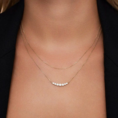 Minimalistische 925 Sterling Silber Tennis Anhänger Halsketten für Frauen Schicht stapelbare Halsketten