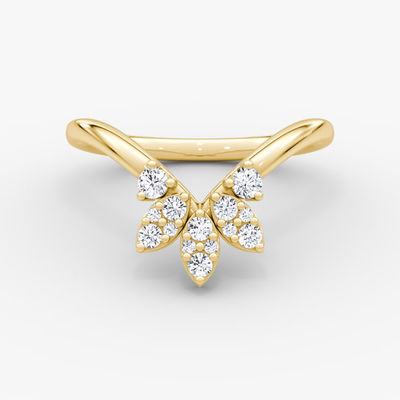 Neuankömmlinge entwerfen elegante 925 Sterling Silber 18K Gold Blütenkronenringe