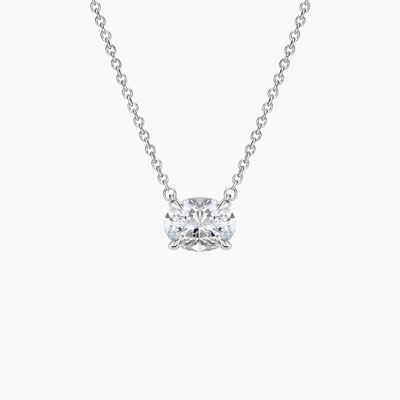 Oval geschnitten 5A Weiß Kubik Zirkonia glänzender Edelstein Anhänger Halsketten für Frauen Klassik Schmuck