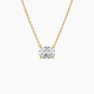 Oval geschnitten 5A Weiß Kubik Zirkonia glänzender Edelstein Anhänger Halsketten für Frauen Klassik Schmuck