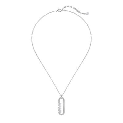 18k Gold Mama Klammer Anhänger Halskette in 925 Sterling Silber