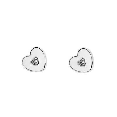 Hochzeitsgeschenk Pink Heart Stud Ohrringe für Schmuckstücke