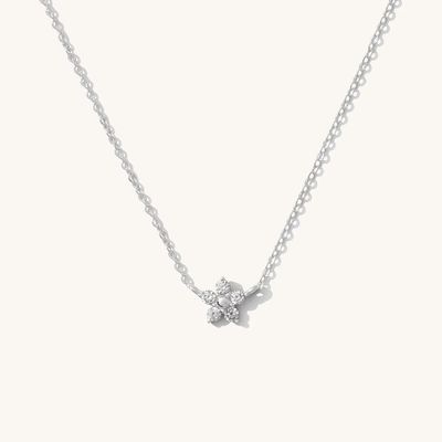 925 Sterling Silber Blumenhalskette Exquisite Trendy Rhodiniert Für Verlobung Hochzeit Party Perfektes Geschenk Für Freundinnen